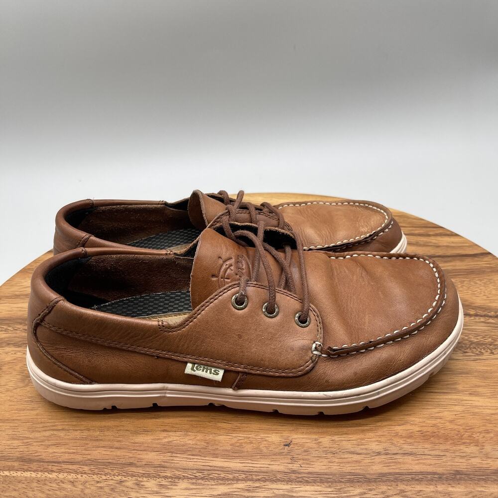 Lems Men's Tan Leather Slip-On Loafers